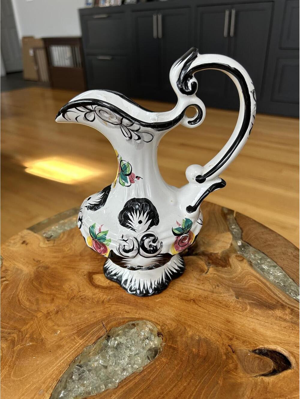 VESTAL ALCOBACA Vintage Ceramic Decorative Pitcher Vase Portugal